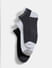 Pack Of 3 Colourblocked Ankle Length Socks - Black, White & Grey_409779+1